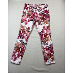 Pilcro Anthropologie Floral‎ Skinny Jeans Mid Rise Size 28 Colorful Print